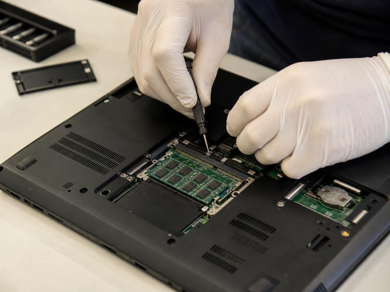 Aufbereitung eines Business-Notebooks in der Werkstatt